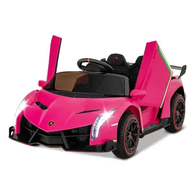 Costway Auto sportiva elettrica per bambini con licenza lamborghini 4WD telecomando 2,4g luci LE