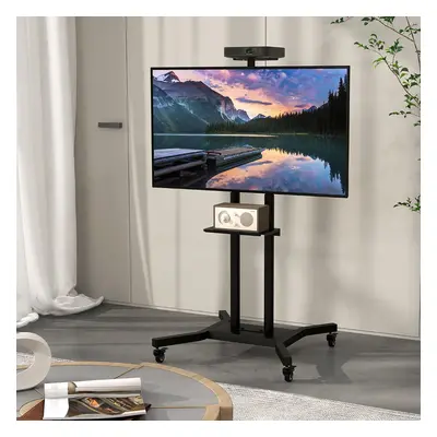 Costway Supporto tv per tv piatte o curved fino a 50kg, Carrello tv con mensola per telecamera g