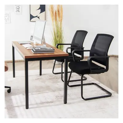 Costway Set 2 Sedie da conferenza con base a forma di slitta, Sedie ergonomiche con schienale a 