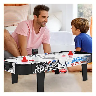 Costway Set tavolo da air hockey con segnapunti LED elettronico, Mini tavolo da air hockey per b