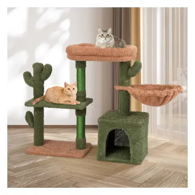 Costway 81cm albero per gatti moderno con ripiano condo amaca cuscino lavabile, Torre per gatti 