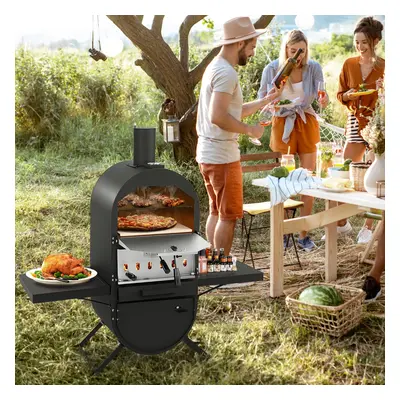 Costway Forno per pizza da esterno con copertura in tessuto oxford pietra per pizza da 31cm, For