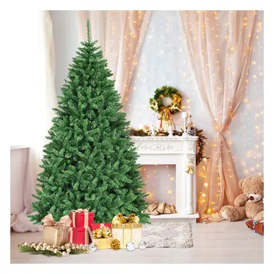 Costway Albero di Natale 228 cm non illuminato, Abete artificiale con base pieghevole di metallo