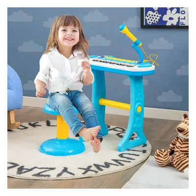 Costway Pianoforte digitale per bambini 3+ anni con microfono e luci 31 tasti, Tastiera elettron