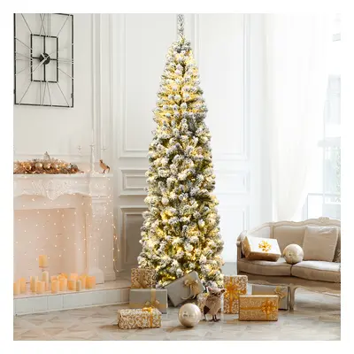 Costway Albero artificiale di Natale 225cm con aghi in PVC base pieghevole di metallo, Abete inn