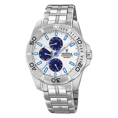 Orologio Festina Multifunzione Collezione F20445/1 Argento Cinturino In Acciaio, Uomo