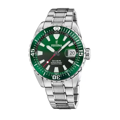 Orologio Festina The Originals F20669/2 Verde Cinghia Acciaio Inossidabile 316l, Uomo