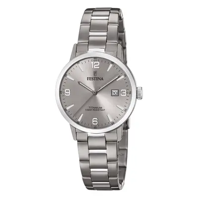 Orologio Festina Calendario Titanium F20436/2 Grigio Cinturino In Titanio, Donna