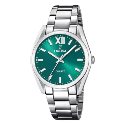 Orologio Festina F20622/c Collezione Allegria, Cinturino In Acciaio Verde, Donna.