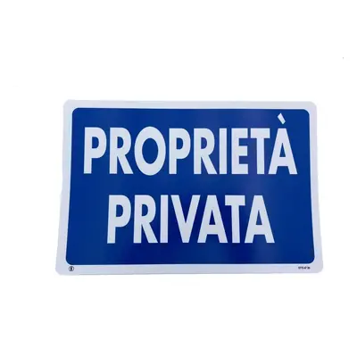 Cartello Dakota 20x30 cm PROPRIETA' PRIVATA bianco e blu