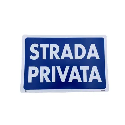 Cartello Dakota 20x30 cm STRADA PRIVATA colore blu e bianco