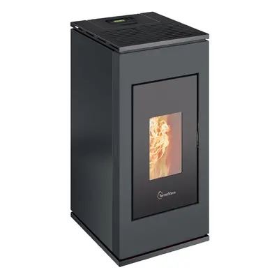 Stufa a pellet ermetica TermoVana Sofia 9,0 Antracite con uscita fumi posteriore, 8kW