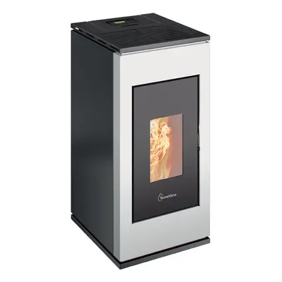 Stufa a pellet ermetica TermoVana Sofia 9,0 Bianca con uscita fumi posteriore, 8kW