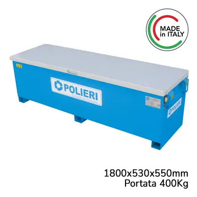 Cassone porta attrezzi Polieri 1800x530x550mm con 4 punti di sollevamento, portata 400kg