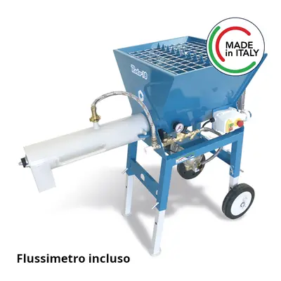 Mescolatore continuo orizzontale Polieri Roto 18 2kW con flussimetro per malte, intonaci e masse