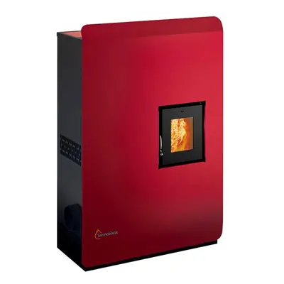 Stufa a pellet ermetica TermoVana Wave 8.0 Plus Rossa 7kW