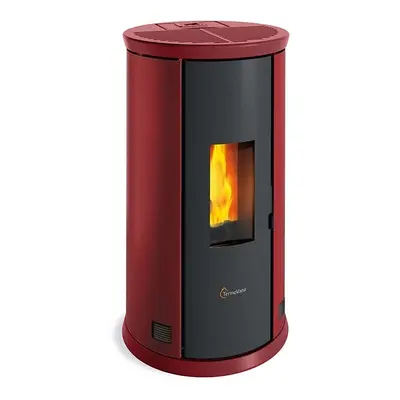 Stufa a pellet ermetica TermoVana Fancy 12 Rosso Vintage canalizzabile, 11kW