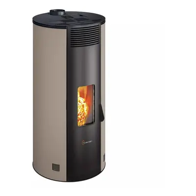 Stufa a pellet ermetica TermoVana Fancy 12 PJ Tortora canalizzabile con scarico Poujoulat, 11kW