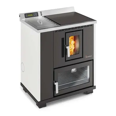 Cucina a pellet TermoVana Desy 9.0 Bianca con sistema di canalizzazione ad 1 motore, 8,8kW