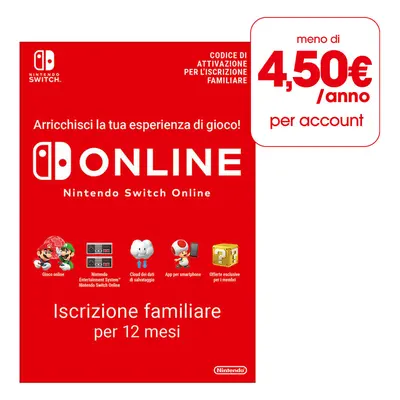 Nintendo Abbonamento Nintendo Switch Online - 12 Mesi (Iscrizione Familiare)