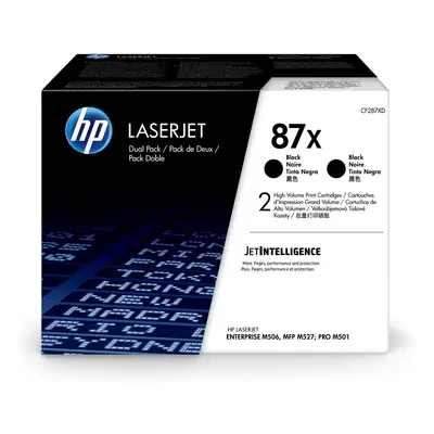 Confezione da 2 cartucce toner nero originale ad alta capacità LaserJet HP 87X