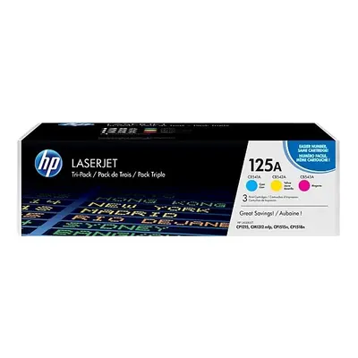 Confezione da 3 cartucce originali di toner ciano/magenta/giallo LaserJet HP 125A