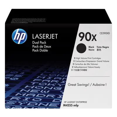 Confezione da 2 cartucce originali di Toner nero ad alta capacità LaserJet HP 90X