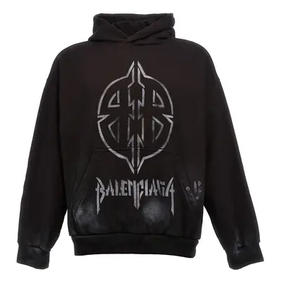 BALENCIAGA Felpa Con Cappuccio 'Metal Bb Stencil'