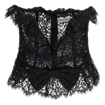 ALESSANDRA RICH Top Bustier Pizzo Fiocco