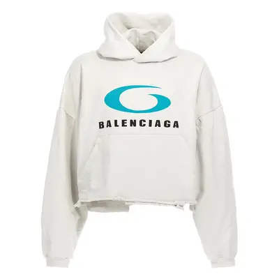 BALENCIAGA Felpa Con Cappuccio Cropped 'Loop Sports Icon'