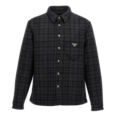 PRADA Giacca Camicia Check Logo