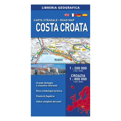 Costa croata 1:200.000. Croazia 1:800.000