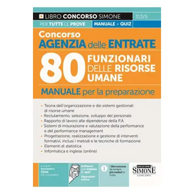 Concorso Agenzia delle Entrate. 80 funzionari delle Risorse Umane. Manuale per la preparazione