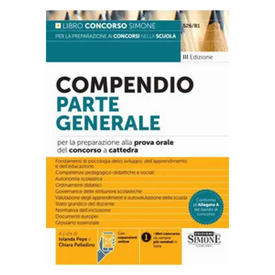 Compendio parte generale per la preparazione alla prova orale del concorso a cattedra