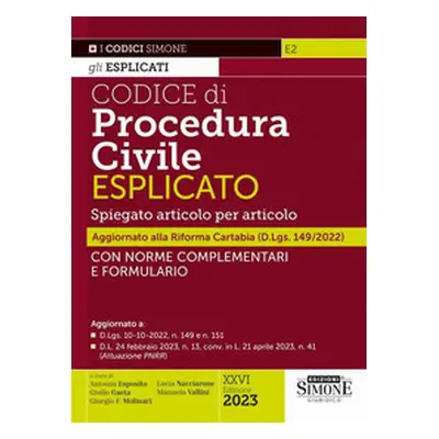 Codice di procedura civile esplicato. Spiegato articolo per articolo. Con norme complementari e 