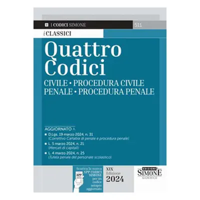 Quattro codici: Civile-Procedura civile-Penale-Procedura penale