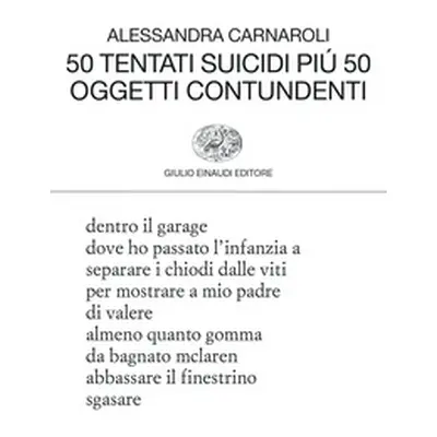 50 tentati suicidi più 50 oggetti contundenti