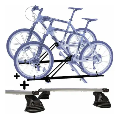 Set 2 Portabici tetto + Barre per ALFA 159 / SPORTWAGON universali con Chiavi Barre 127 CM c/Chi