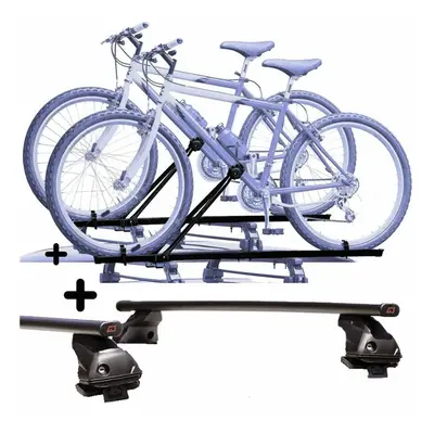 Kit 2 Portabici tetto + Barre per RENAULT GRAND MODUS in Acciaio facili da montare Barre 110 CM 