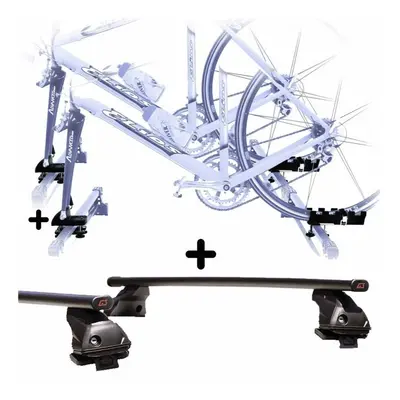 Kit 2 Portabici tetto + Barre per RENAULT MODUS Attacco alla Forcella universali Barre 127 CM + 