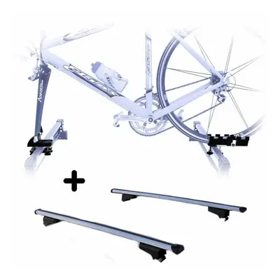 Set Portabici tetto + Barre per JEEP RENEGADE del 2014 Attacco alla Forcella universale Barre 12