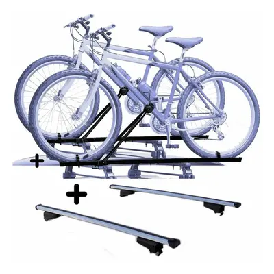 Set 2 Portabici tetto + Barre per SEAT ALTEA FREETRACK/XL 2006 in Acciaio versatili Barre 110 CM