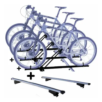 Set 3 Portabici tetto + Barre per SEAT ALTEA FREETRACK/XL 2006 compatti con Chiavi Barre 110 CM 