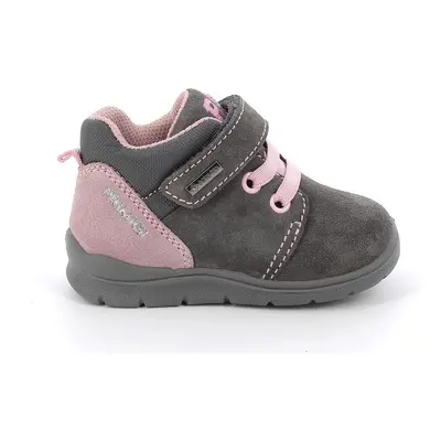 scarpe in pelle da bambina grigio-rosa