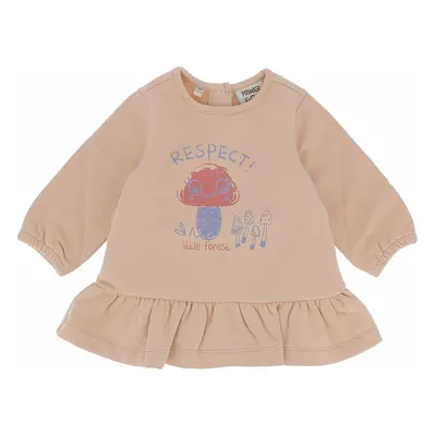 vestito in felpa da bambina, beige