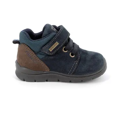 scarpe in pelle da bambino navy-marrone