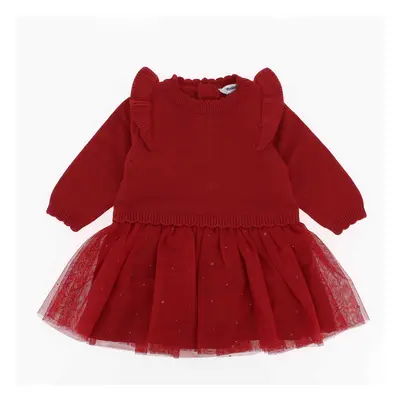 vestito in maglia da bambina, rosso