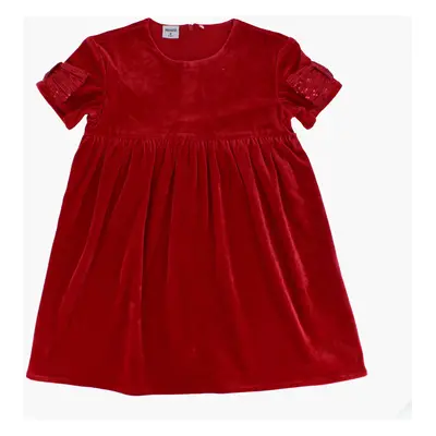 vestito in ciniglia da bambina, rosso