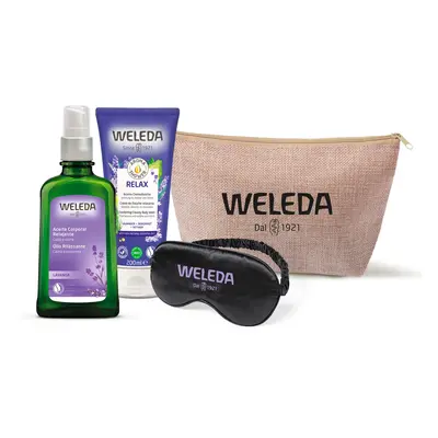 Weleda Kit Notte: olio alla lavanda, gel doccia, maschera e pochette