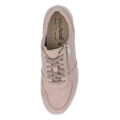 Vitaform Sneaker in pelle Zip laterale Inserto metallico Zeppa 4,5 cm